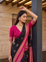 MIMOSA Chocolate Saree Saree — pose 10 styling detail