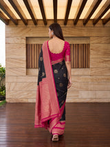 MIMOSA Chocolate Saree Saree — pose 2 styling detail