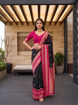 MIMOSA Chocolate Saree Saree — pose 4 styling detail