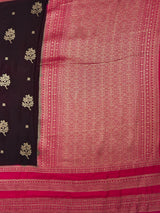 MIMOSA Chocolate Saree Saree — pallu and zari work detail