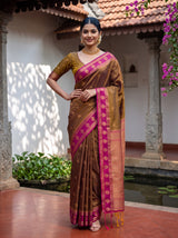 MIMOSA Chocolate Saree Saree — pose 4 styling detail
