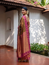 MIMOSA Chocolate Saree Saree — pose 7 styling detail