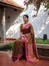MIMOSA Chocolate Saree Saree — pose 8 styling detail