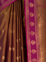 MIMOSA Chocolate Saree Saree — fleets shot full lifestyle