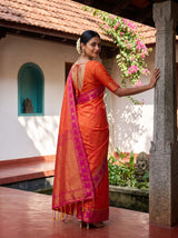 MIMOSA Peach Saree Saree — pose 7 styling detail