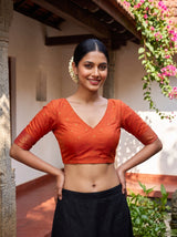 MIMOSA Peach Saree Saree — blouse close-up