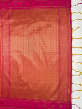 MIMOSA Peach Saree Saree — pallu and zari work detail