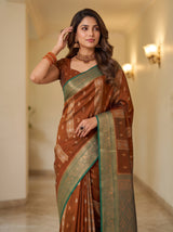MIMOSA Brown Saree Saree — pose 10 styling detail