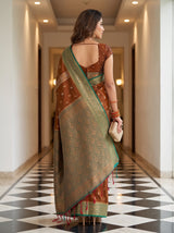 MIMOSA Brown Saree Saree — pose 2 styling detail
