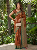 MIMOSA Brown Saree Saree — pose 4 styling detail
