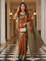 MIMOSA Brown Saree Saree — pose 5 styling detail