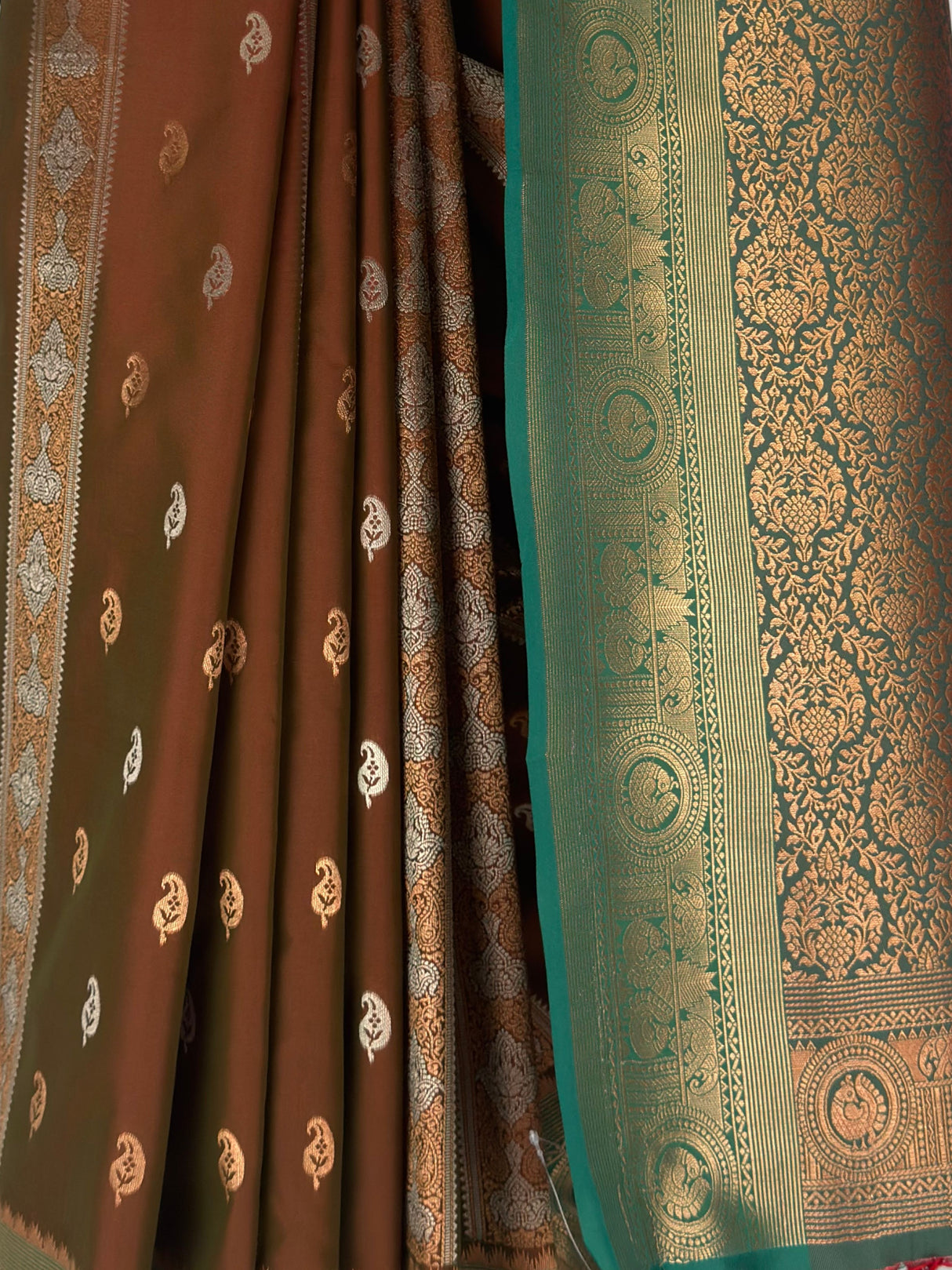 MIMOSA Brown Saree Saree — fleets shot full lifestyle