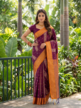MIMOSA Wine Saree Saree — pose 4 styling detail
