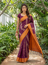 MIMOSA Wine Saree Saree — pose 6 styling detail