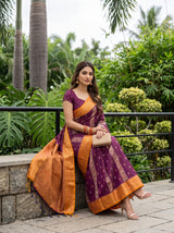 MIMOSA Wine Saree Saree — pose 8 styling detail