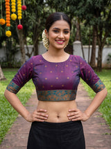 MIMOSA Navy Saree Saree — blouse close-up