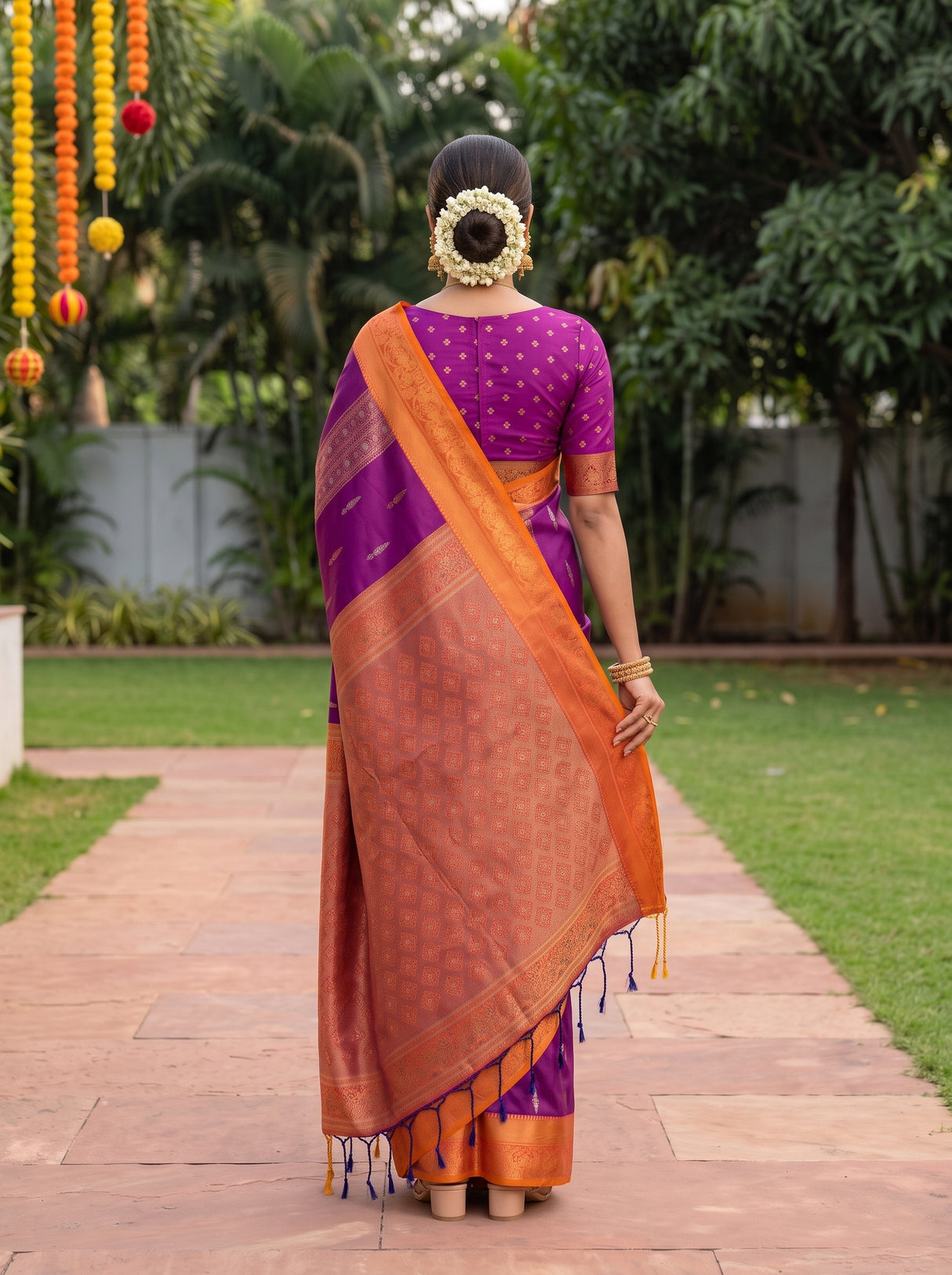 MIMOSA Rani Saree Saree — pose 2 styling detail