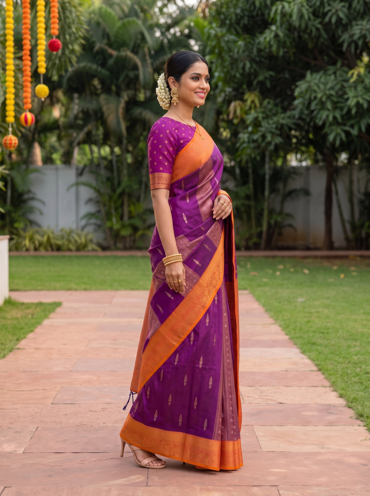 MIMOSA Rani Saree Saree — pose 3 styling detail
