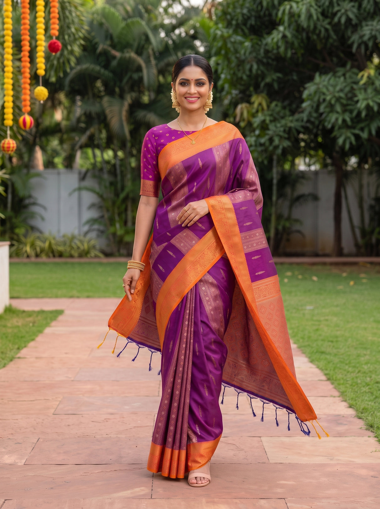 MIMOSA Rani Saree Saree — pose 6 styling detail