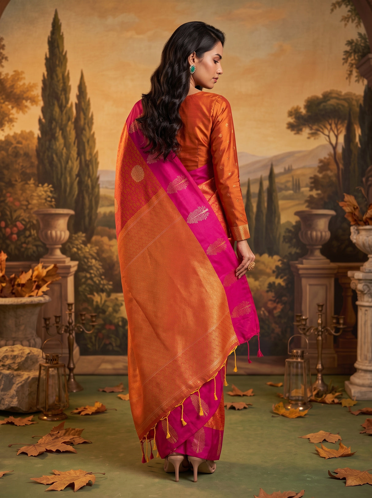 MIMOSA Mustard Saree Saree — pose 2 styling detail