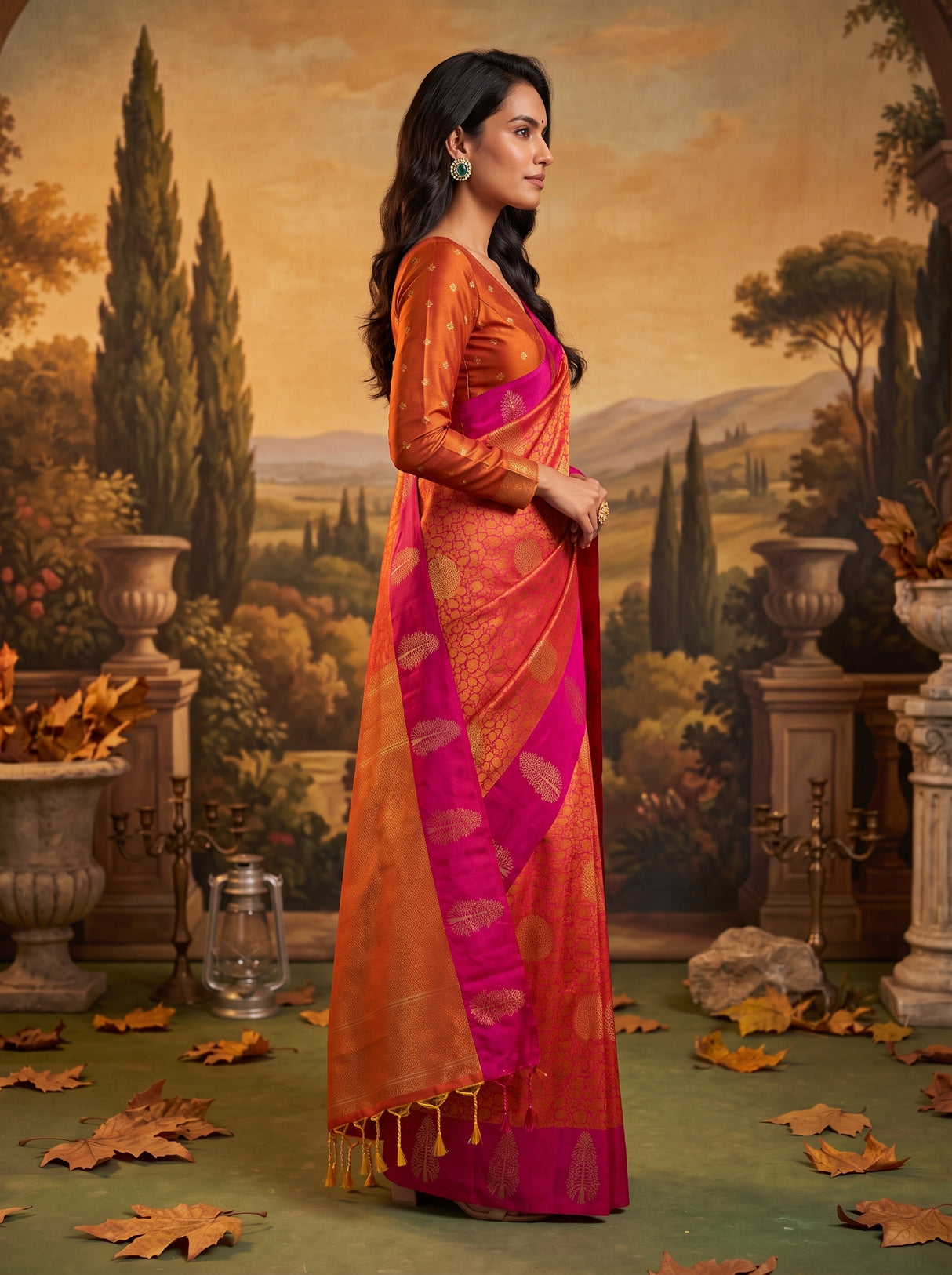 MIMOSA Mustard Saree Saree — pose 3 styling detail
