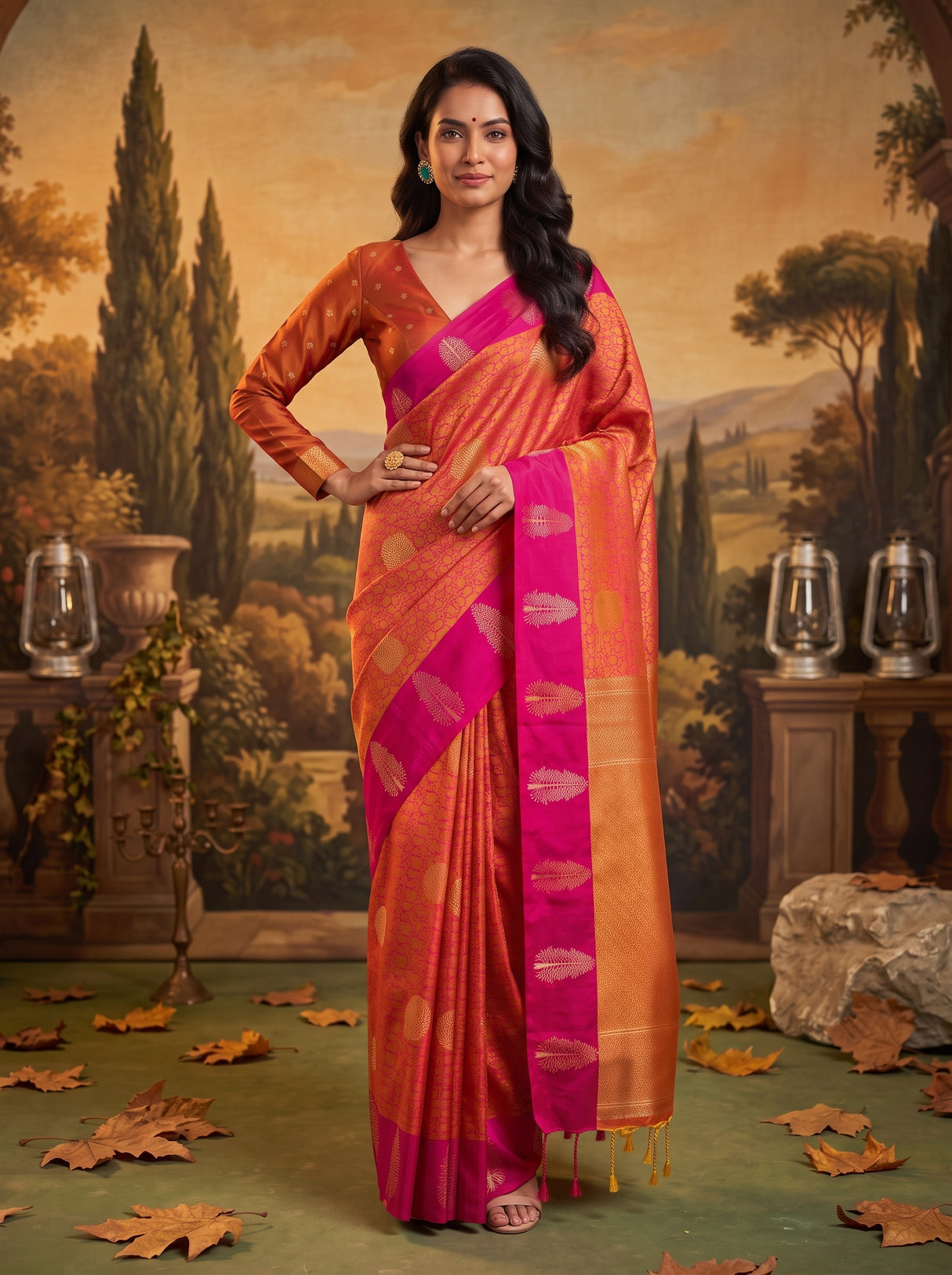 MIMOSA Mustard Saree Saree — pose 4 styling detail