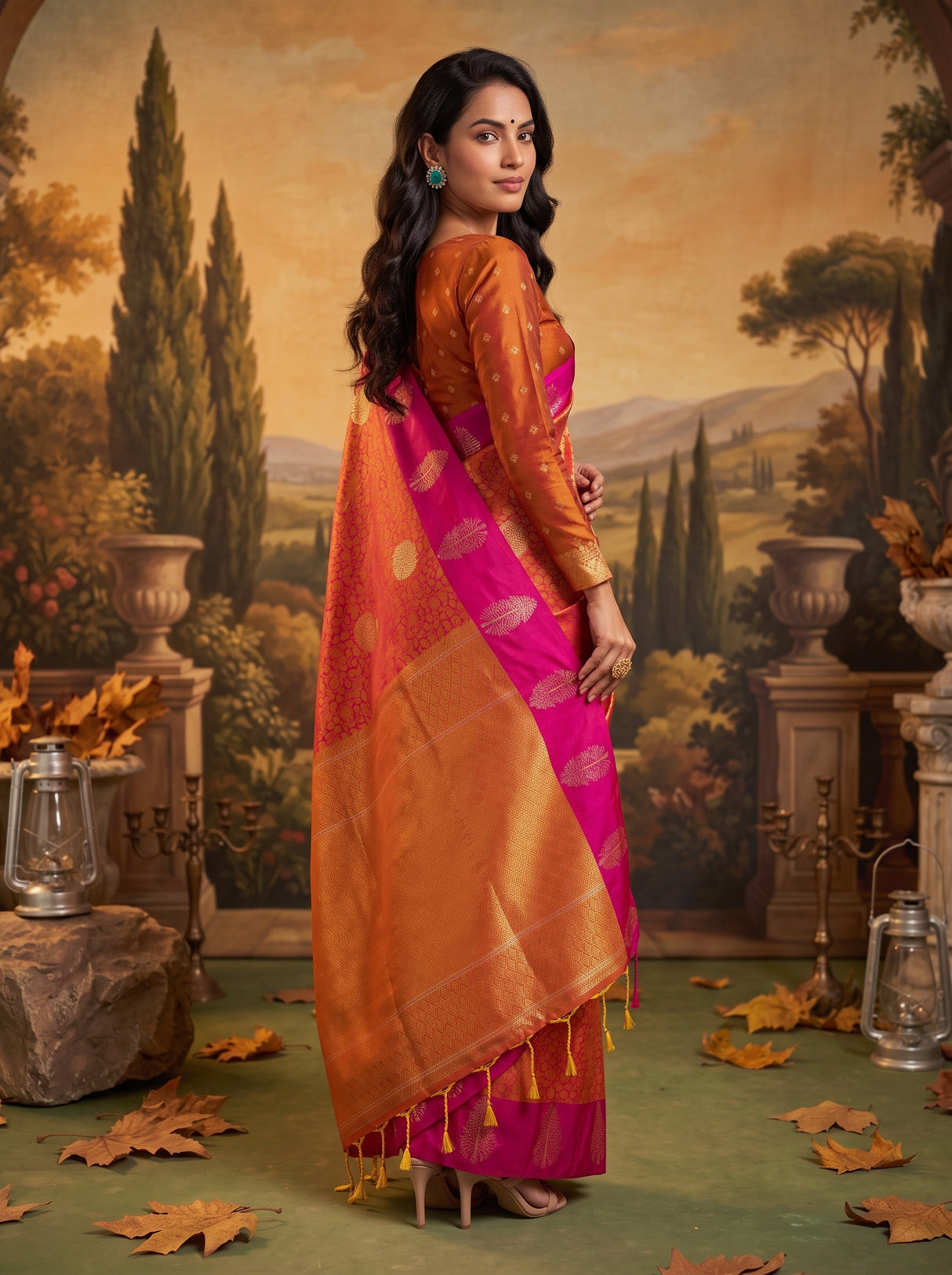 MIMOSA Mustard Saree Saree — pose 7 styling detail