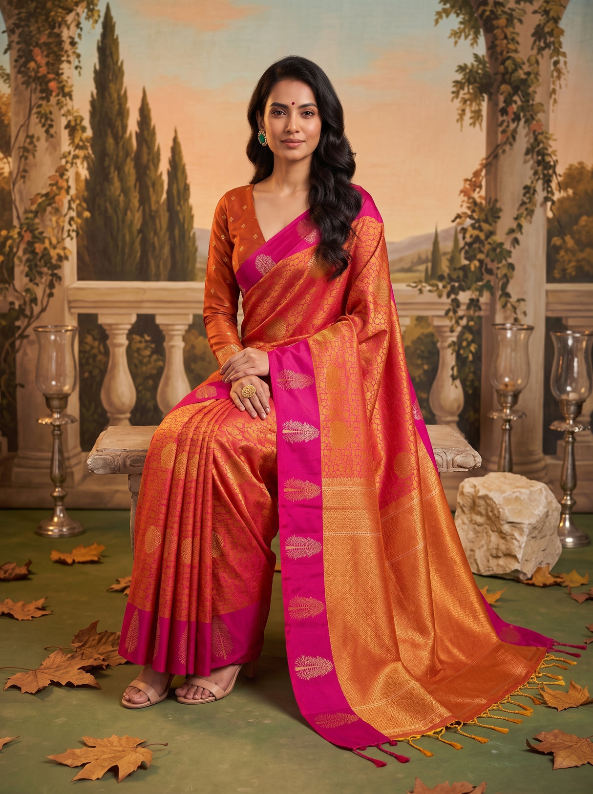 MIMOSA Mustard Saree Saree — pose 8 styling detail