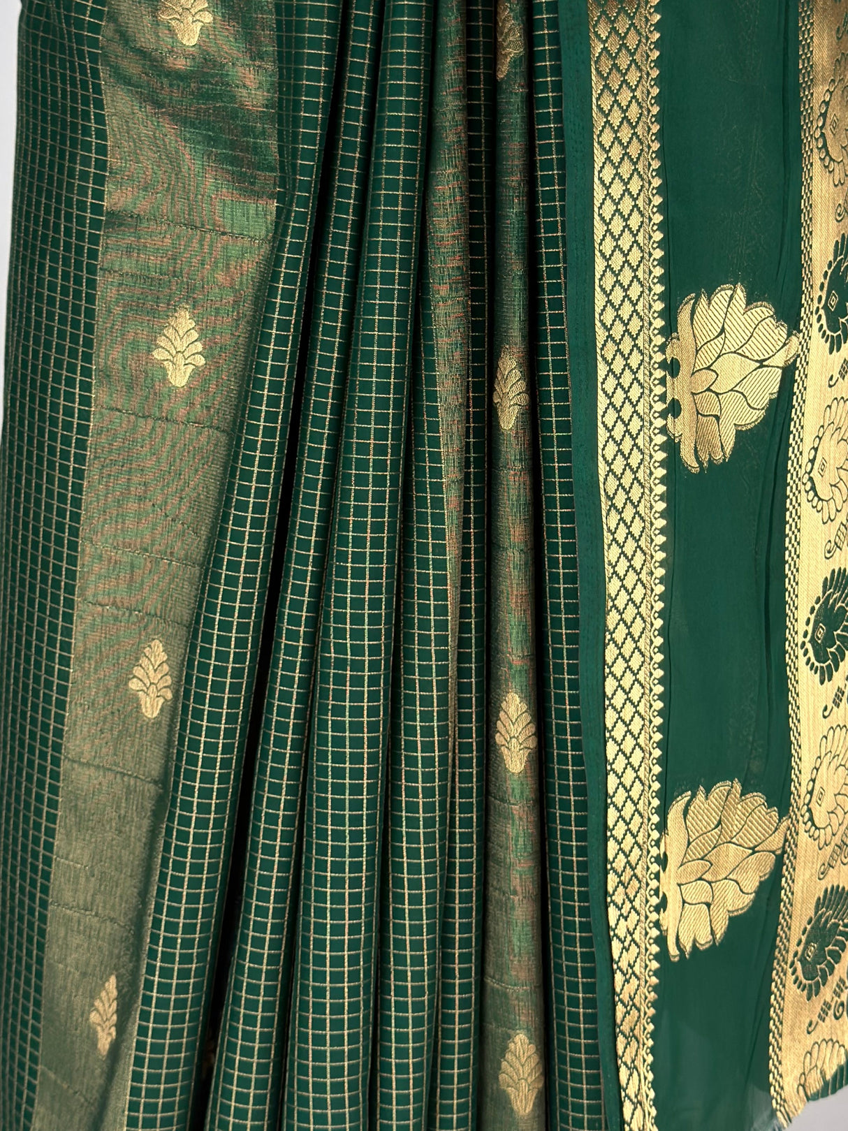 MIMOSA Bottle Green Saree Saree — fleets shot full lifestyle