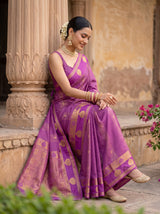 MIMOSA Lavender Saree Saree — pose 8 styling detail