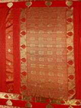 MIMOSA Orange Saree Saree — pallu and zari work detail