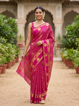 MIMOSA Rani Saree Saree — front view on mannequin
