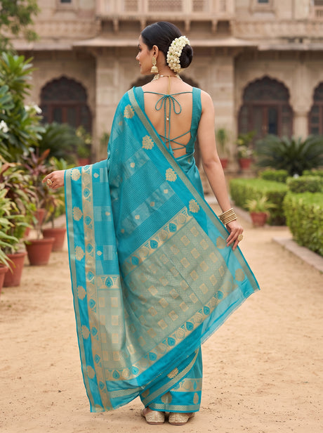 MIMOSA Sapphire Saree Saree — pose 2 styling detail