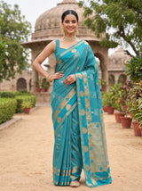 MIMOSA Sapphire Saree Saree — pose 4 styling detail