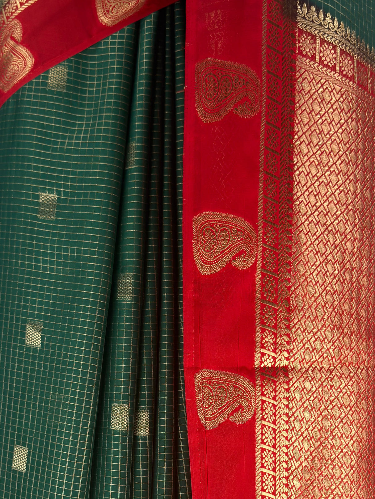 MIMOSA Bottle Green Saree Saree — fleets shot full lifestyle