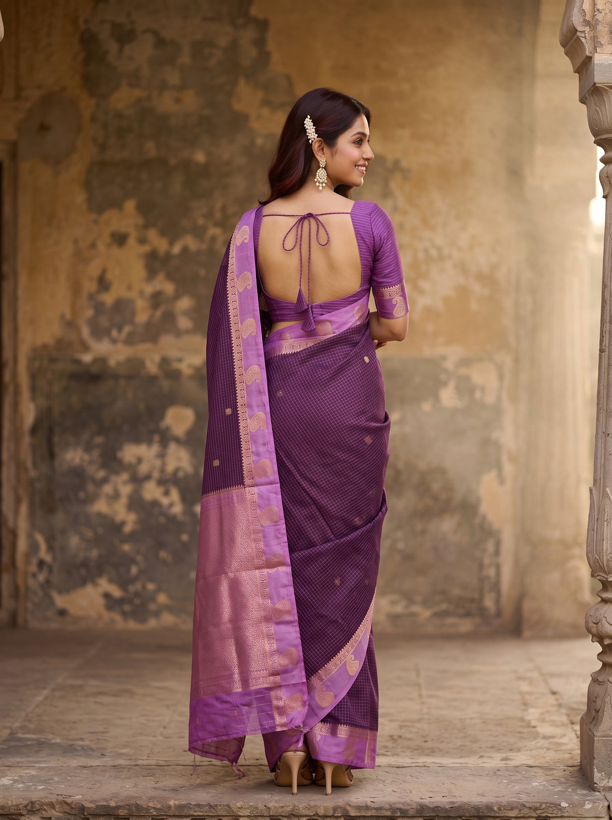MIMOSA Jamun Saree Saree — pose 2 styling detail