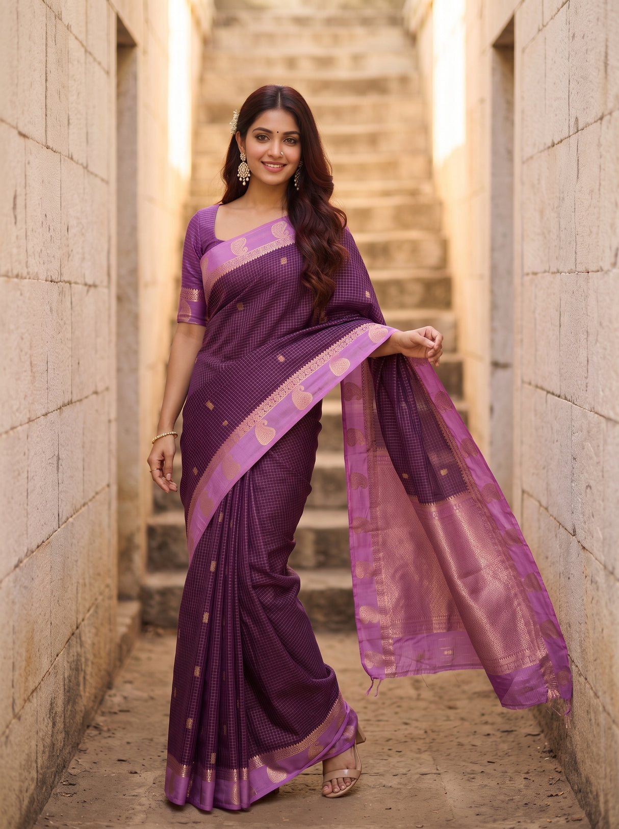 MIMOSA Jamun Saree Saree — pose 5 styling detail