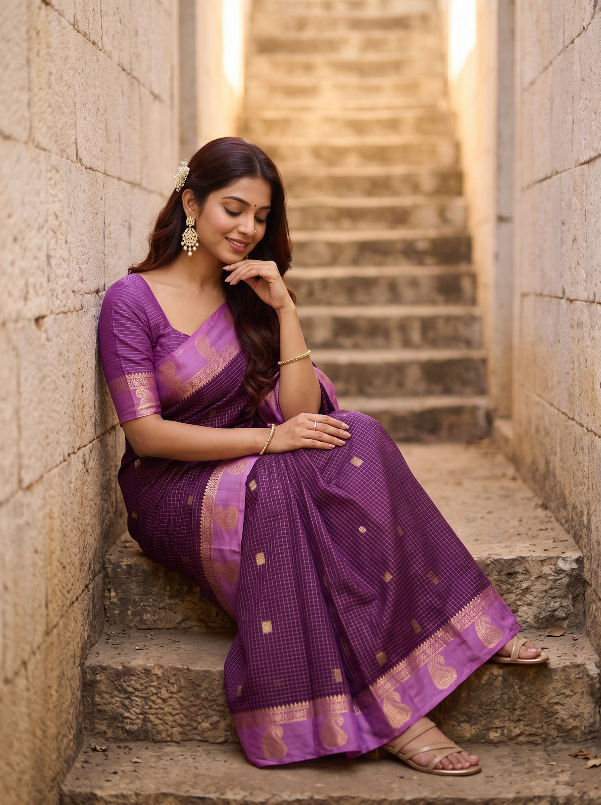 MIMOSA Jamun Saree Saree — pose 8 styling detail