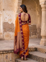 MIMOSA Mustard Saree Saree — pose 2 styling detail