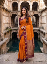 MIMOSA Mustard Saree Saree — pose 5 styling detail