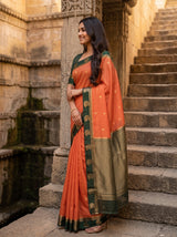 MIMOSA Peach Saree Saree — pose 3 styling detail