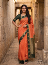 MIMOSA Peach Saree Saree — pose 4 styling detail