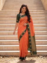 MIMOSA Peach Saree Saree — pose 6 styling detail