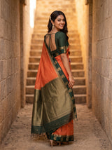 MIMOSA Peach Saree Saree — pose 7 styling detail