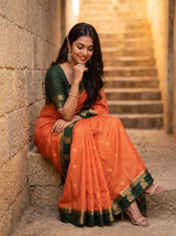 MIMOSA Peach Saree Saree — pose 8 styling detail