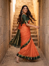 MIMOSA Peach Saree Saree — pose 9 styling detail