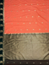 MIMOSA Peach Saree Saree — pallu and zari work detail
