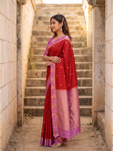 MIMOSA Red Saree Saree — pose 3 styling detail