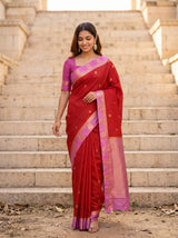 MIMOSA Red Saree Saree — pose 6 styling detail
