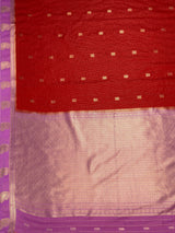 MIMOSA Red Saree Saree — pallu and zari work detail